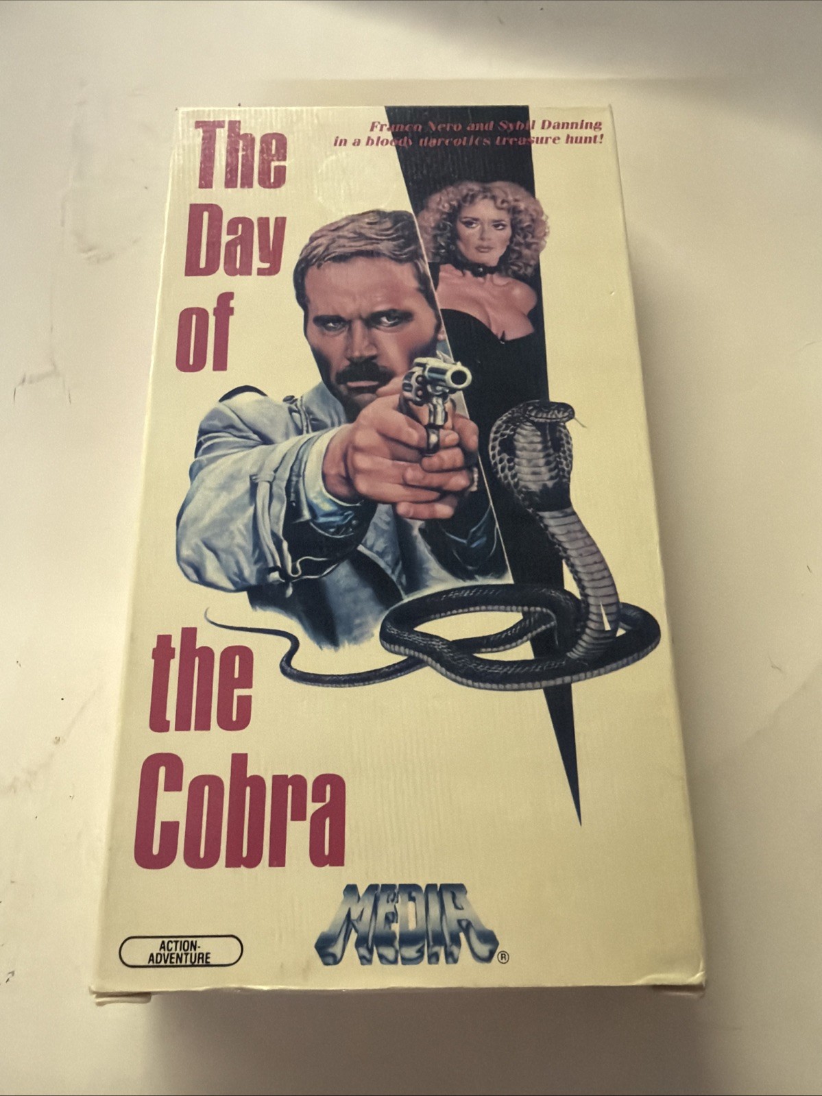 The Day of the Cobra VHS 1984 Media Franco Nero Sybil Danning 4-sided Slip NICE!