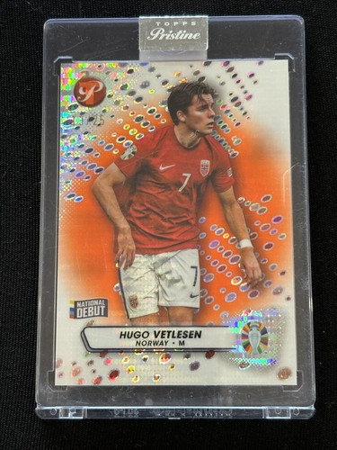 Hugo Vetlesen 2023 Topps Pristine Road to UEFA Orange Refractor 13/25 Norway