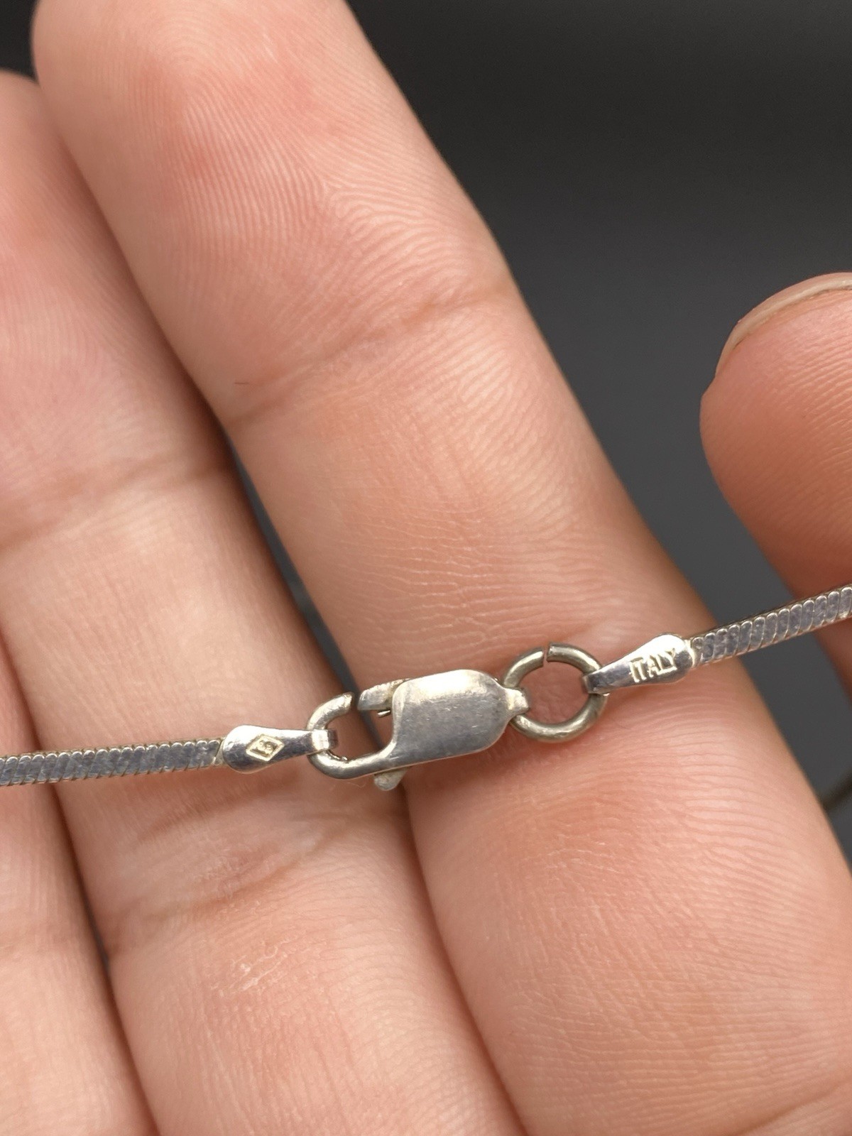 Solid 925 Sterling Sliver Herringbone Square Chai… - image 5