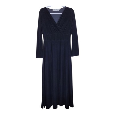 Hopeless Romantic Black Velvet Maxi Dress Long Sleeve Size L Large Gothic Witch
