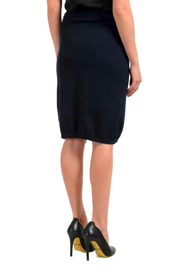 Falda Suéter Malo Para Mujer Azul Marino 100% Algodón US S IT 40 Foto 3 de 4