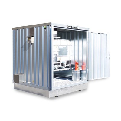 Gefahrstoffcontainer / 4,5 qm / Auffangvolumen 1.040 l / mit Sensorlüfter