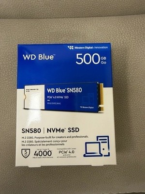 New Sealed WD Blue 500GB SN580 NVMe Internal Solid State Drive SSD