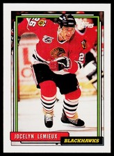 Jocelyn Lemieux, 1992-93 Topps, #300, Chicago Blackhawks,