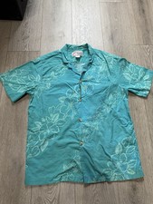 Vintage Malihini Hawaii Large Floral Button Up Shirt Hawaiian 100 Rayon USA