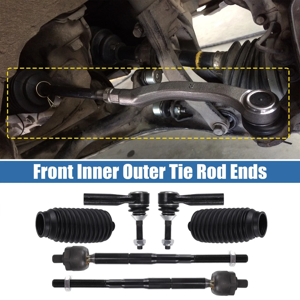 Paquete (6) Kit de extremos de varilla de amarre exterior interior delantero para Ford Flex Foto 3 de 4