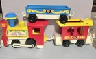 3 Train Cars For Fisher Price circus train vintage 991
