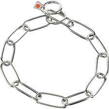 Herm Sprenger Stainless Steel Long Link Chain Collar - 4 mm x 21 Inches