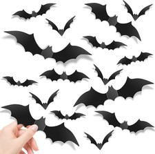 140 Pcs Halloween Bat Stickers Decorations Scary Bat Wall Decals Party Home Deco