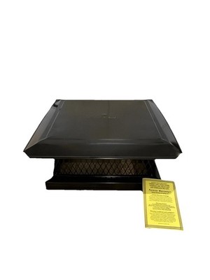 HomeSaver Pro 17'' x 17'' Galvanized Steel Black Single-Flue Chimney Cap
