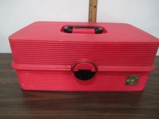 Caboodles red makeup case vintage NICE