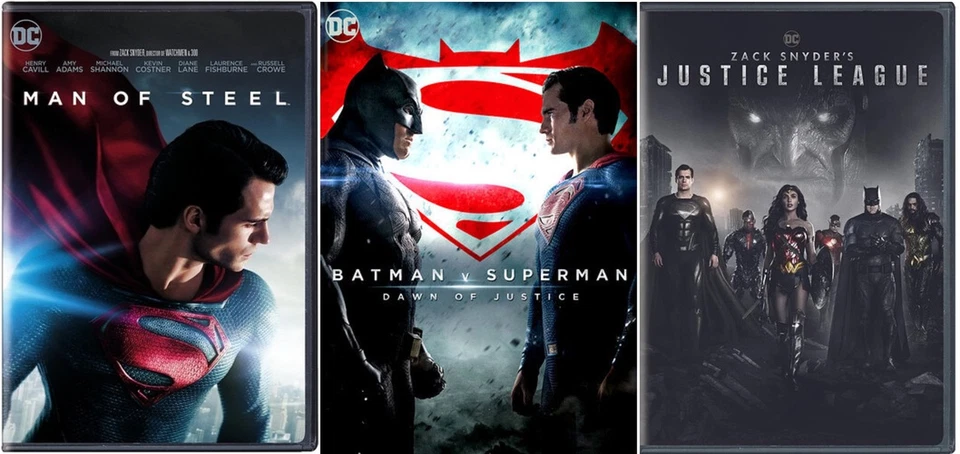 DC Comics Man of Steel + Batman v Superman + Zack Snyder's Justice League 3 DVD - Image 2 of 4