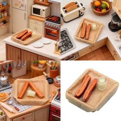 Miniature Chinese Street Model Figure Soymilk Fried Bread Kitchen Set