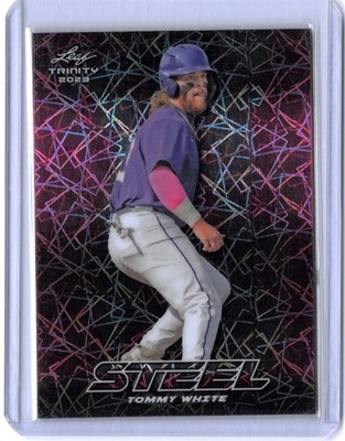 2023 Leaf Trinity Tommy White #/25 S-76 Steel Lazer Pink