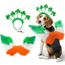Adorable Shamrock Headband St. Patrick's Day Costume Set with Irish Colors Fe...