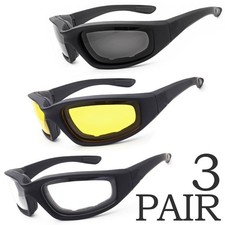 3 Pairs Motorcycle Riding Sunglasses UV400 Safety Glasses Cycling Fishing