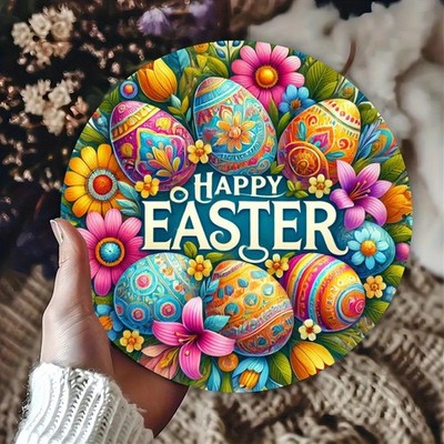 Room Easter Celebration Round Tin Metal Signs Home Décor 7.8x7.8 inches (20x20)