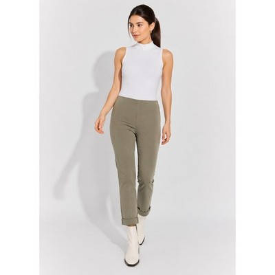Lysse XS High Waist Pull On Straight Leg Denim Leggings Khaki