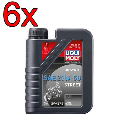 [Case of 6] LIQUI MOLY Motorbike HD Synth Harley SAE 20W-50 Engine Motor Oil 1L