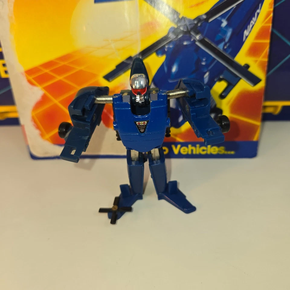 GoBots Flip Top Navy Helicopter MR-40 1984 Action Figure with Package Cardback - Image 3 of 4