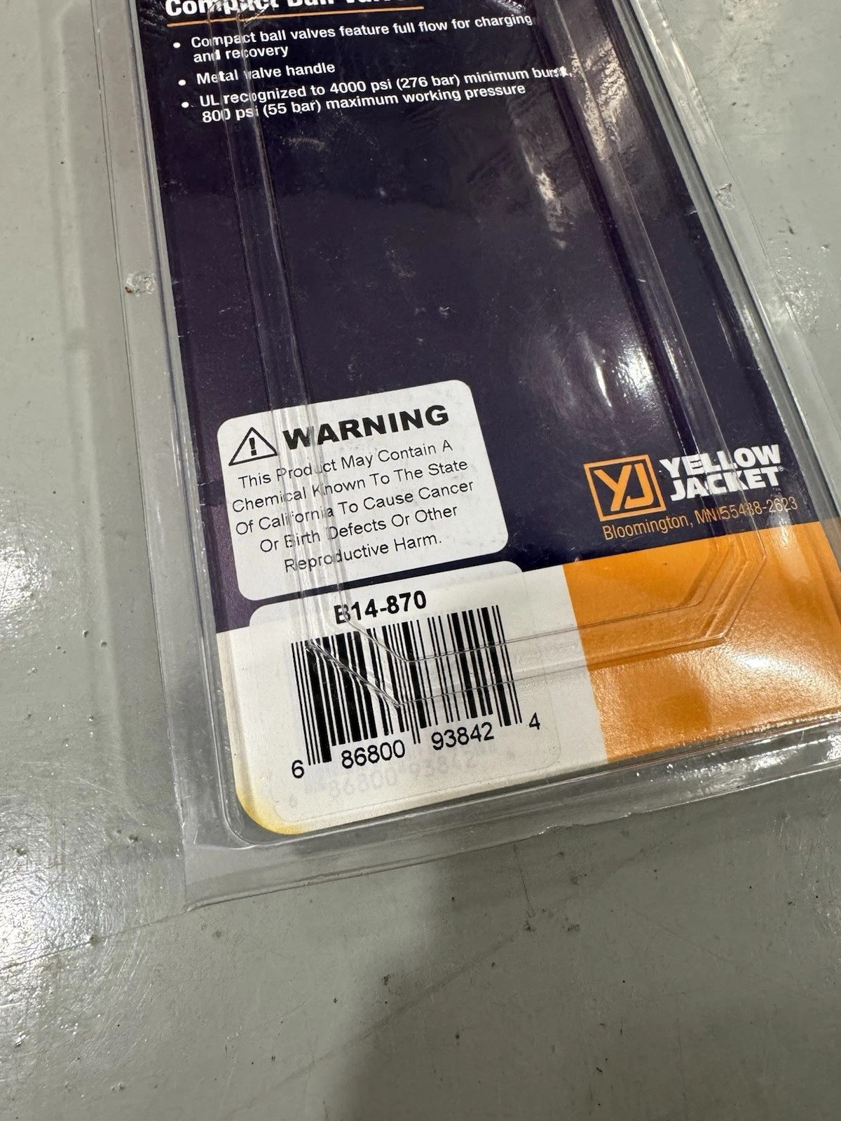 Yellow Jacket 45° Angle Compact Ball Valves 1/4” Pack of 3 93842 Brand New 5