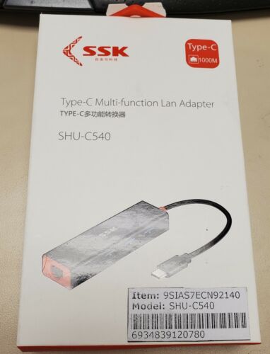 SSK Typ-C Netzwerkkabel Konverter Macbook Laptop Dockingstation Netzwerk - Bild 1 von 1