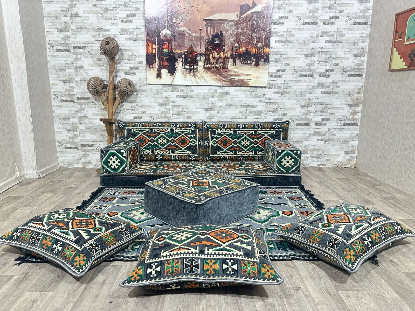 Oriental Sofa, Patio Pallet Sofa, Seat Cushion, Oriental Seating Area
Opens in a new window or tab