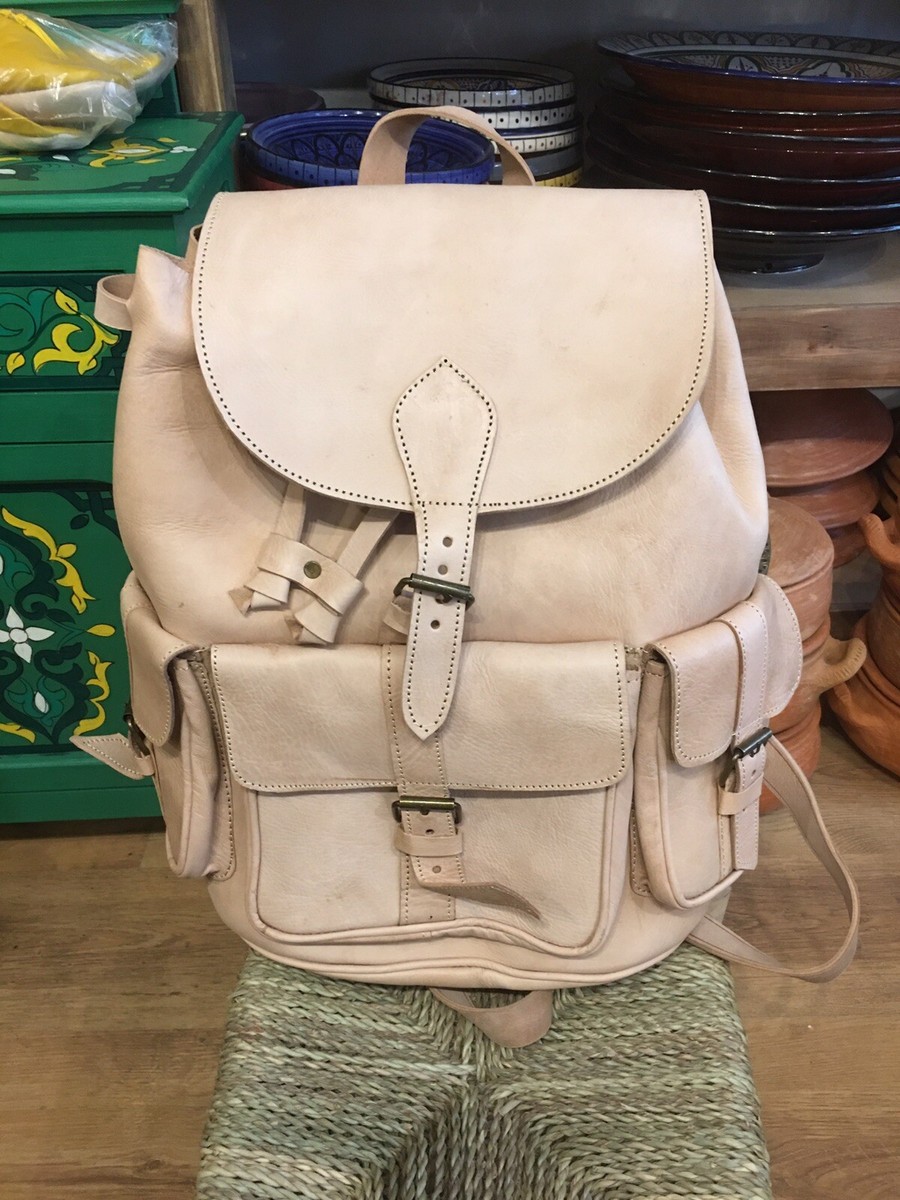 Moroccan Leather Backpack Bag 42cm Hight 34cm Wide