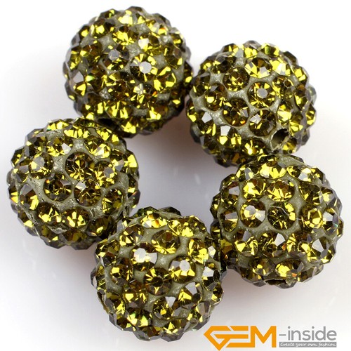 10mm Sparkle Clay Rhinestone CZ Crystal Pave Disco Ball Beads 10 Pcs Wholesale - Picture 5 of 39