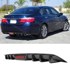 For Honda Accord Sport Carbon Fiber Rear Bumper Diffuser w/ LED Brake Stop Light