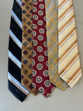 Lot of 5 100% Silk Designer Ties Men's Neckties Izod Mark Alexander BCBG EUC