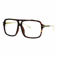 Mens Clear Lens Glasses Trendy Hip Fashion Square Frame Eyeglasses UV 400