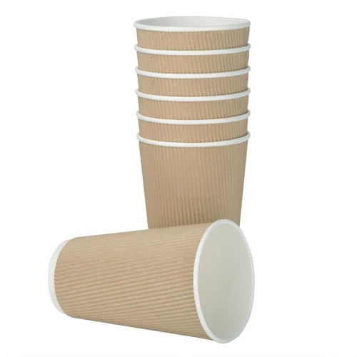 Fiesta Recyclable Hot Cup Ripple Wall Kraft 16oz (Box 500) - Picture 9 of 10