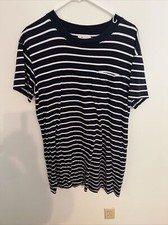 Madewell Women's Size Large Short Sleeve Tina T-Shirt Striped Blue Cotton Dress