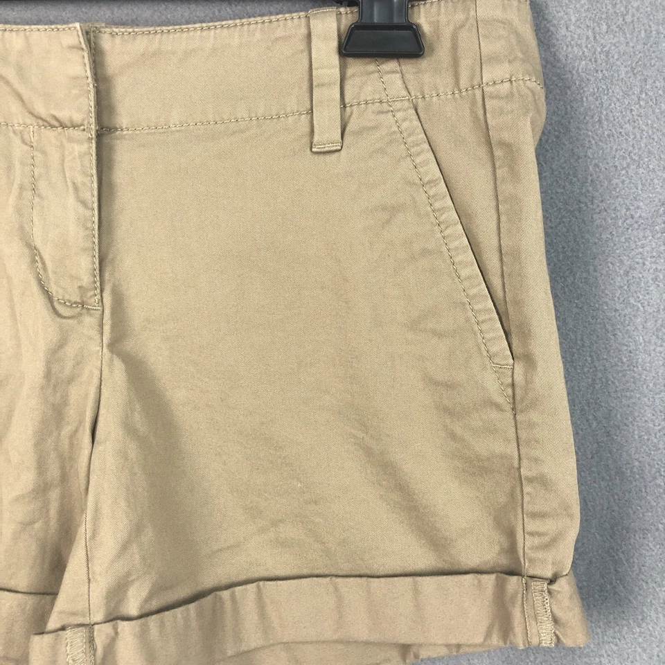 Ann Taylor Womens Size 0 Signature Chino Style Cuffed Shorts w Pockets Brown - Image 4 of 4