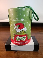Dr. Seuss The Grinch 3 Pair Mens Crew Socks Sock size 10-13, NEW