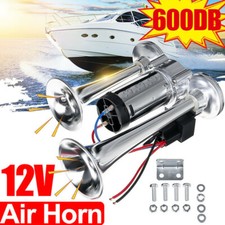 600db Dual Trumpets Super Loud Car Electric Air Horn For Truck Boat Train Speake