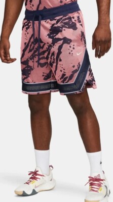 Nike Sz L Men's Dri-Fit ADV 8'' Basketball Shorts DX0329-410 $120 Pink Blue