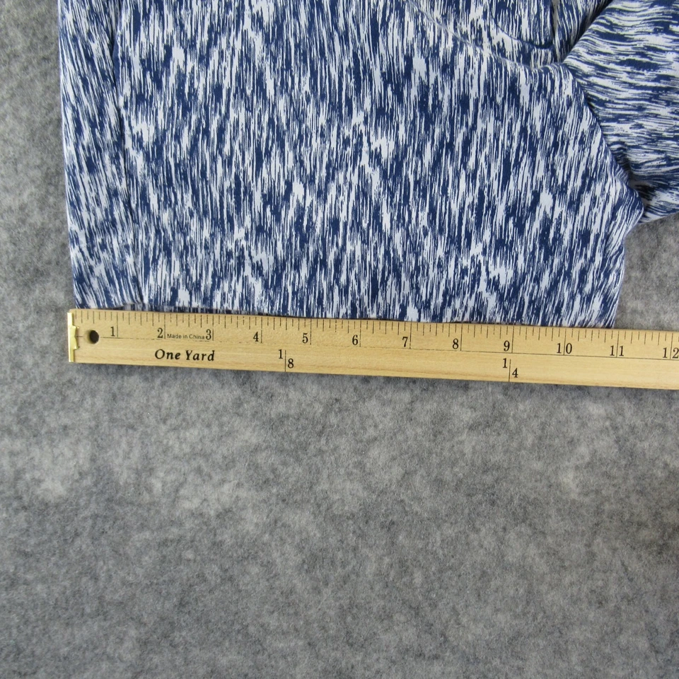 Pantalones Cortos Willi Smith Mujer 4 Azul Blanco Frente Plano Tiro Medio Bolsillos Cortados Algodón  Foto 4 de 4