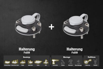 Set: Fasten 2x original Grundschloss zum Austausch auf Zeck Halterung Bellyboot