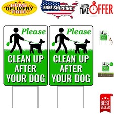 12x9-Inch No Dog Pooping Signs - Weather-Resistant Yard Sign Package of Two