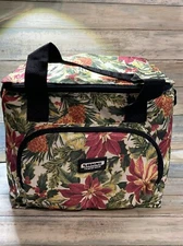 Insulated Lunch Bag Leak-proof Thermal Cooler Tote Floral Holiday Green Red NEW
