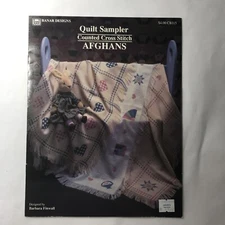 Banar Designs Cross Stitch Pattern Leaflet CB115 Quilt Sampler Afghans VTG 1989