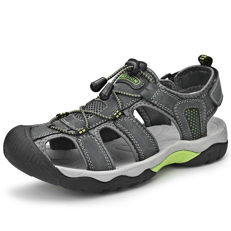Summer Genuine Leather Men Sandals Casual Non-slip Lightweight