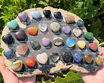 Small Crystal Hearts: HUGE Variety, Choose Gemstone! ('A' Grade Carved Pocket)