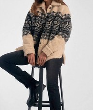 Elan Jones Sherpa Coat In Multi