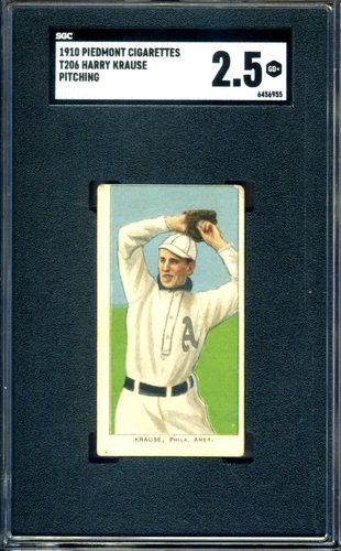 T206 Piedmont Harry Krause Pitching SGC 2.5 GOOD+ *Philadelphia Athletics*