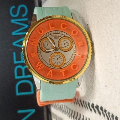 Mulco Unisex Mwatch 3D Collection blue/orange Silicone Quartz Watch