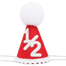 Half Birthday Party Hat Colorful Cute 1/2 Cone Six Months Photo Props Decor