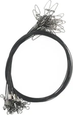 20pcs Heavy Duty Fishing Leaders: 19" Stainless Steel Wire 100LB, Black 